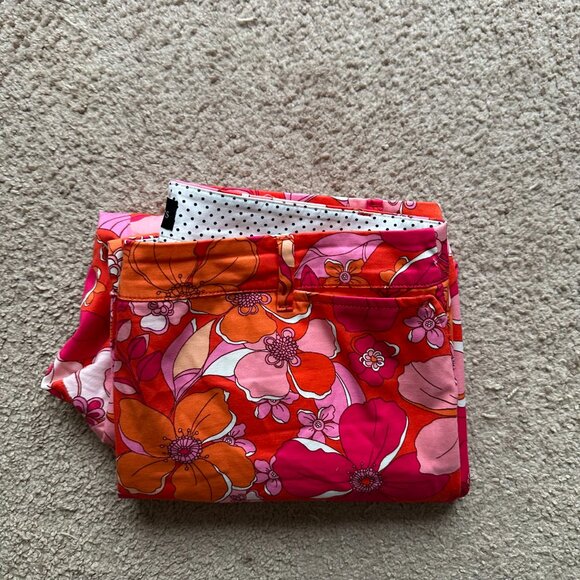 Talbots Pants Womens 10 34x25 Perfect Crop Floral Bright Mid Rise - Picture 14 of 14
